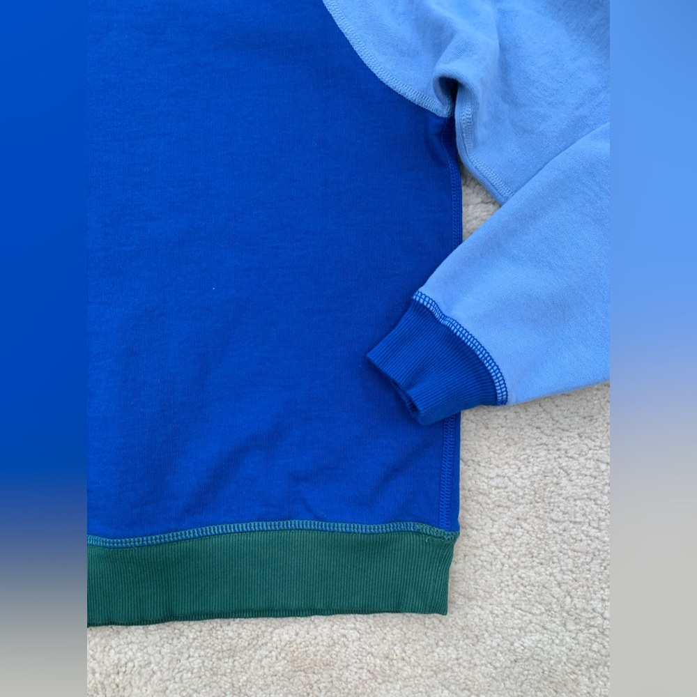 Hanna Andersson Size 140, 10, French Terry Blue Colorblock Sweatshirt - Picture 6 of 7